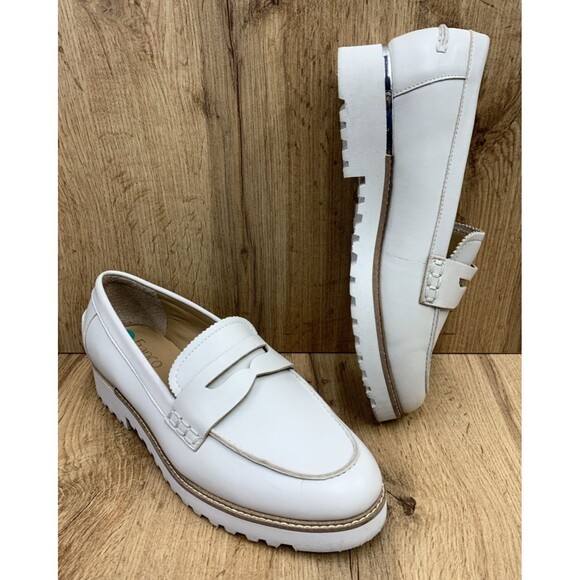 Franco Sarto Shoes - Franco Sarto Women's Cedra Penny Loafers Slip On Shoes Light Beige Leather Sz 8M